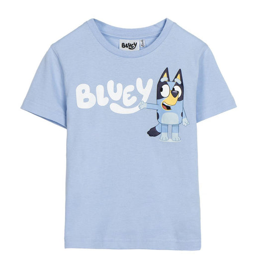 Bluey Kinder T-Shirt kurz 100 % Baumwolle Sommer Shirt Mädchen Jungen