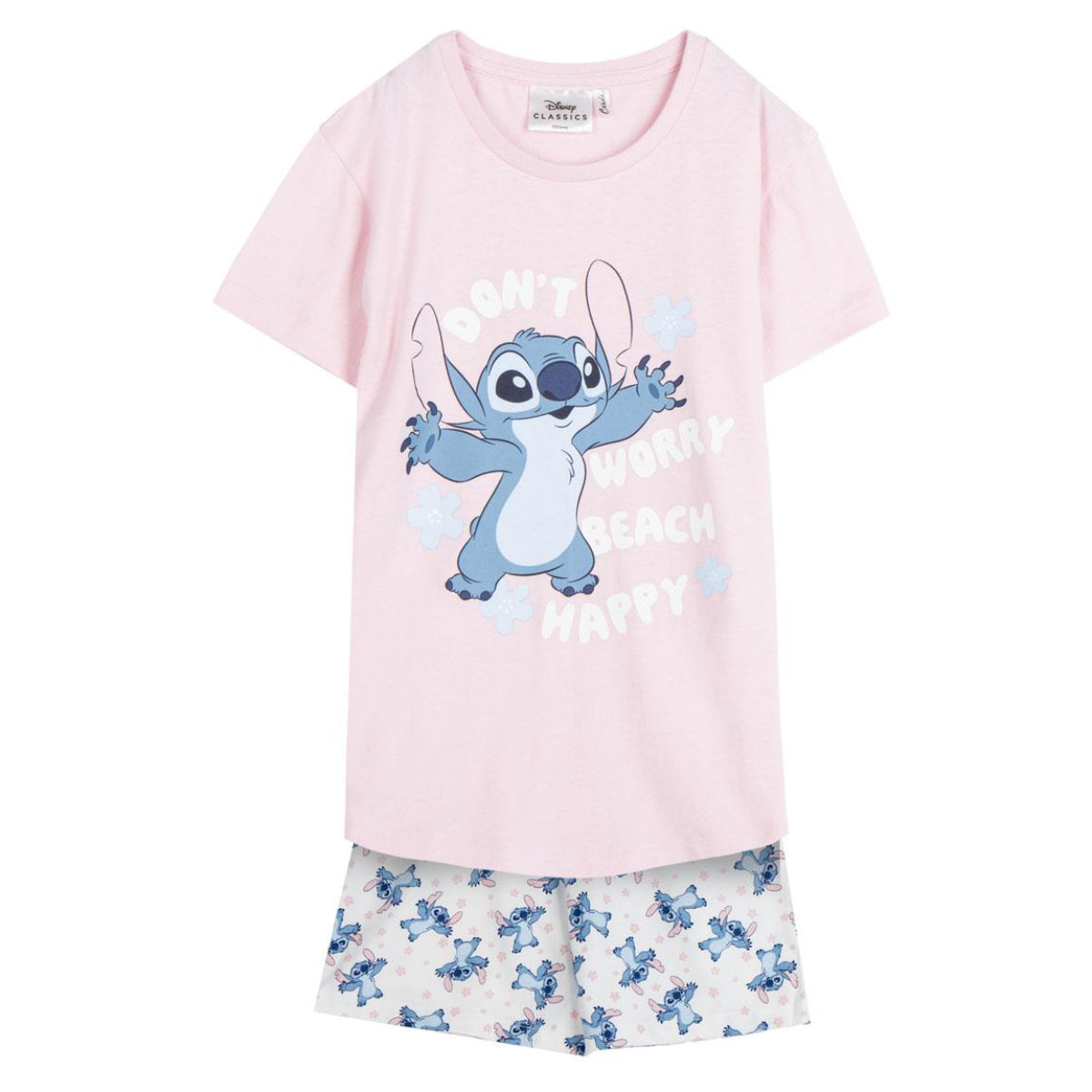 Disney Stitch Kinder Short Pyjama Set Schlafanzug kurz Sommer Nachtwäsche Baumwolle