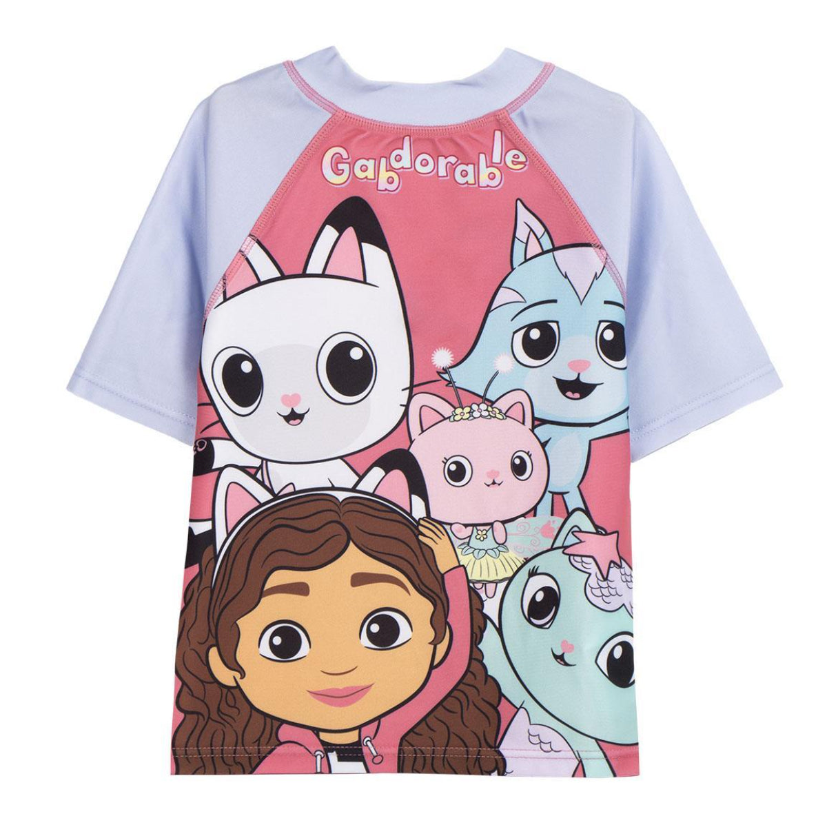 Gabby’s Dollhouse Kinder Schwimmshirt Mädchen Badeoberteil mit Lizenzmotiv