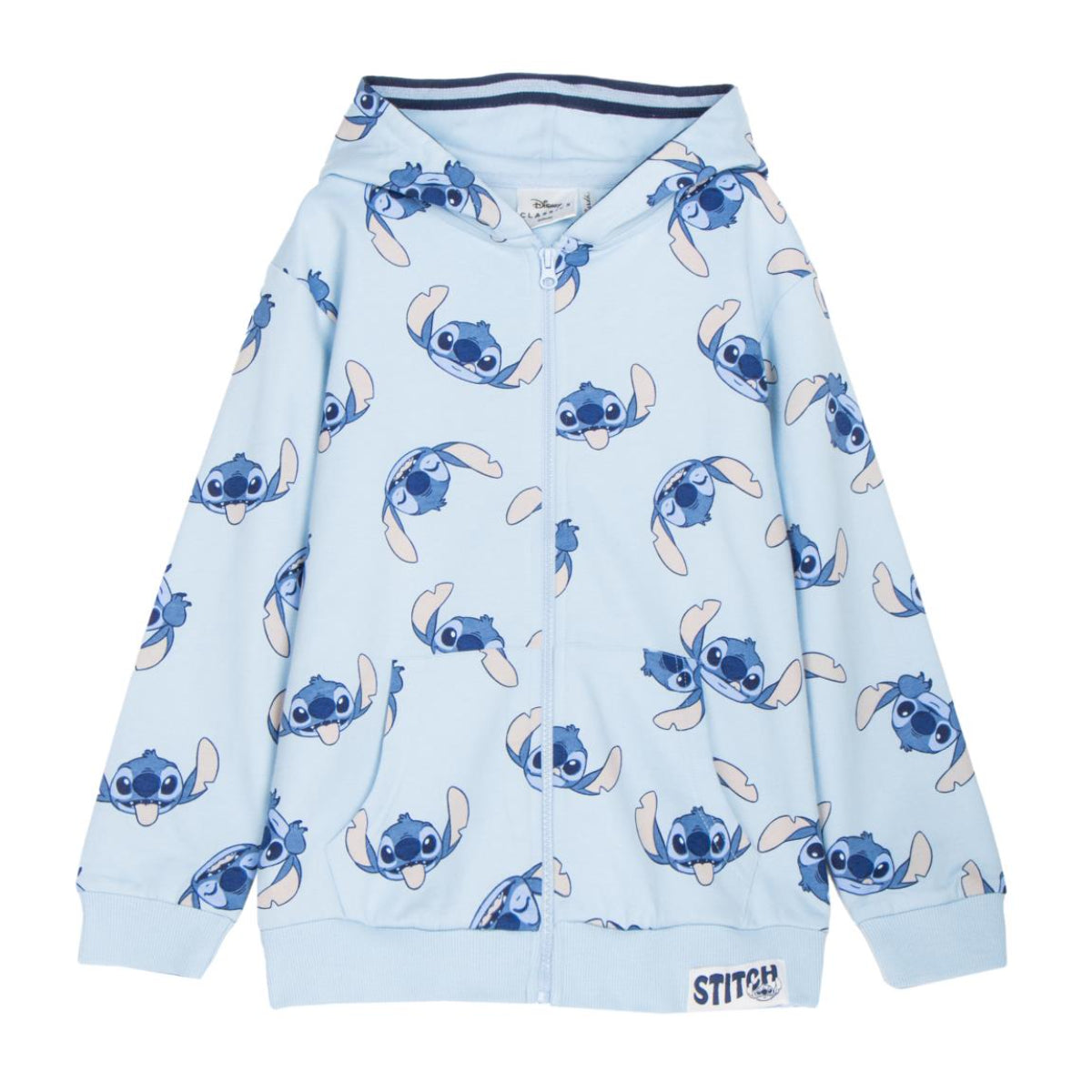 Disney Stitch Kinder Sweatjacke mit Reißverschluss – 100 % Baumwolle French Terry