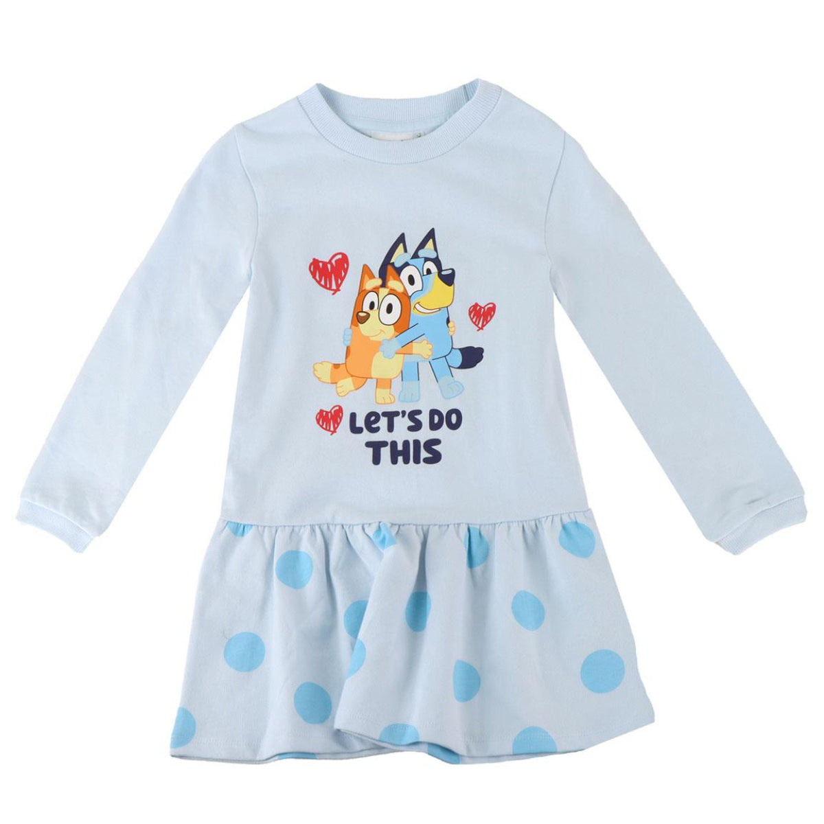 Bluey Kinder Kleid – French Terry 100 % Baumwolle Freizeitkleid