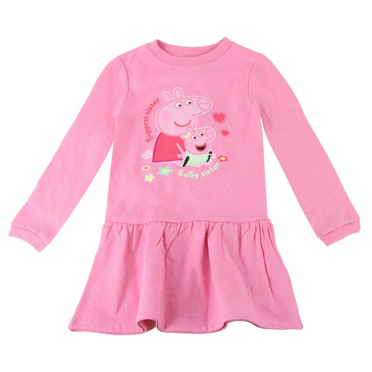 Peppa Pig Kinder Kleid – French Terry Baumwollmix Freizeitkleid 240 gsm