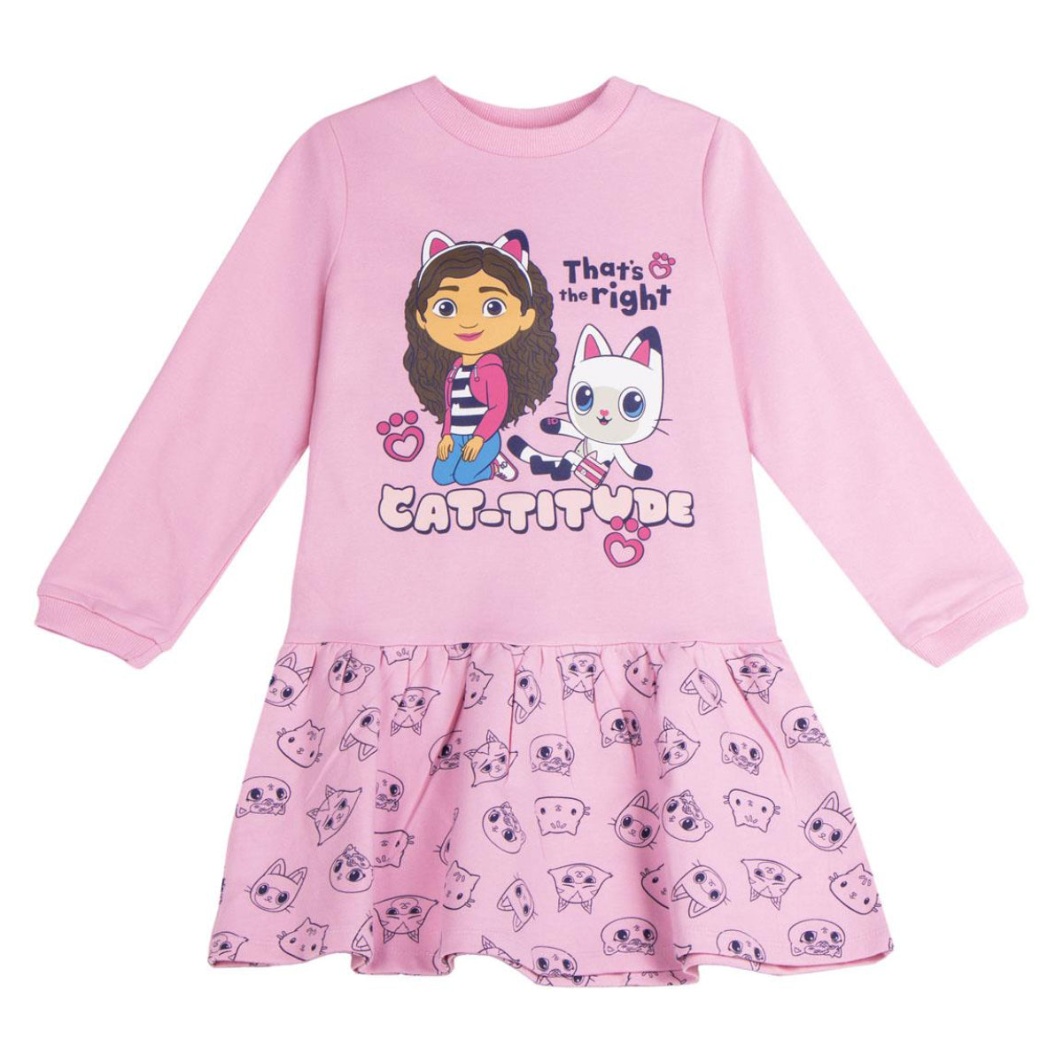 Gabby’s Dollhouse Kinder Kleid – French Terry Baumwollmix 240 gsm