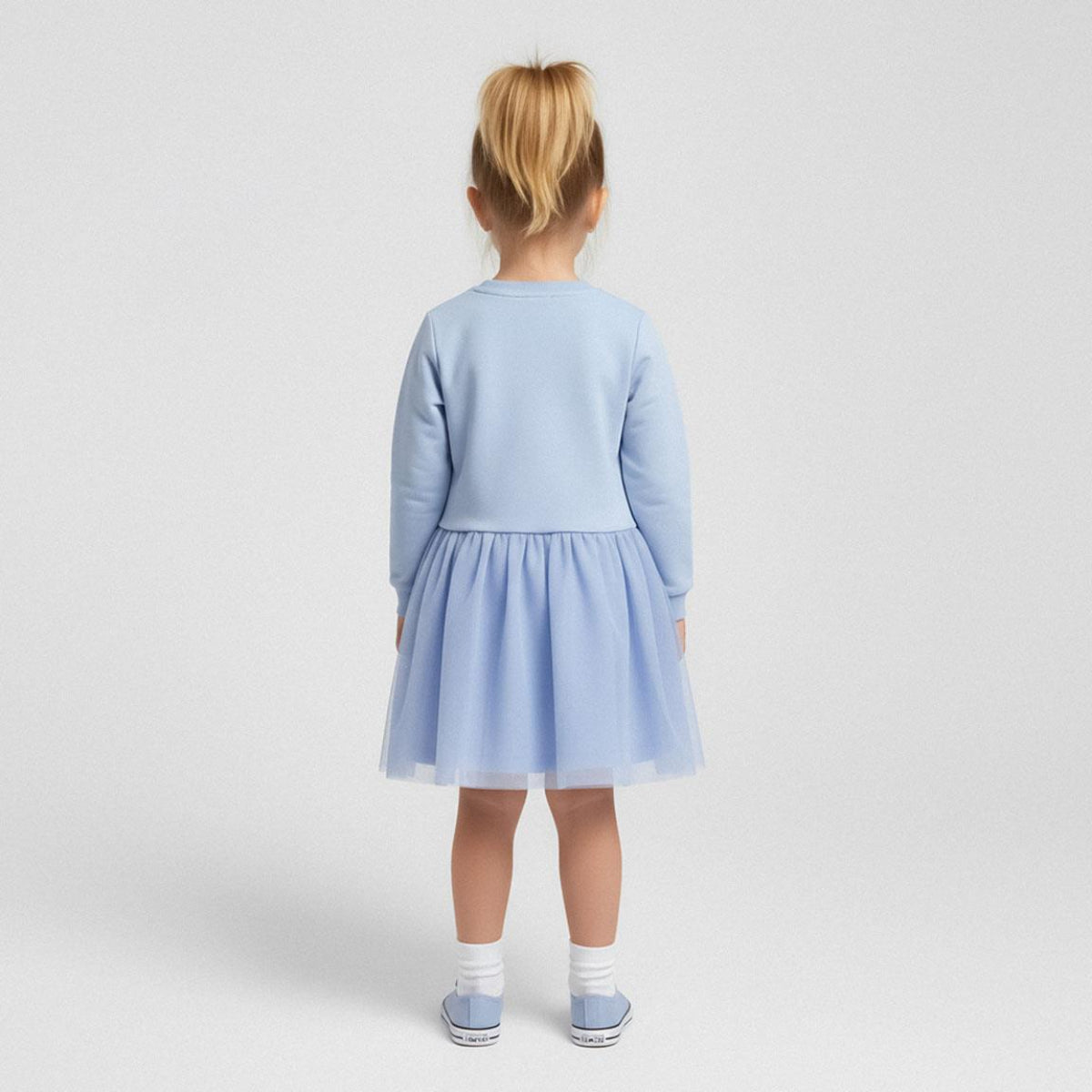 Disney Stitch Kinder Sweatshirt French Terry Pullover mit Tüll Baumwollmix