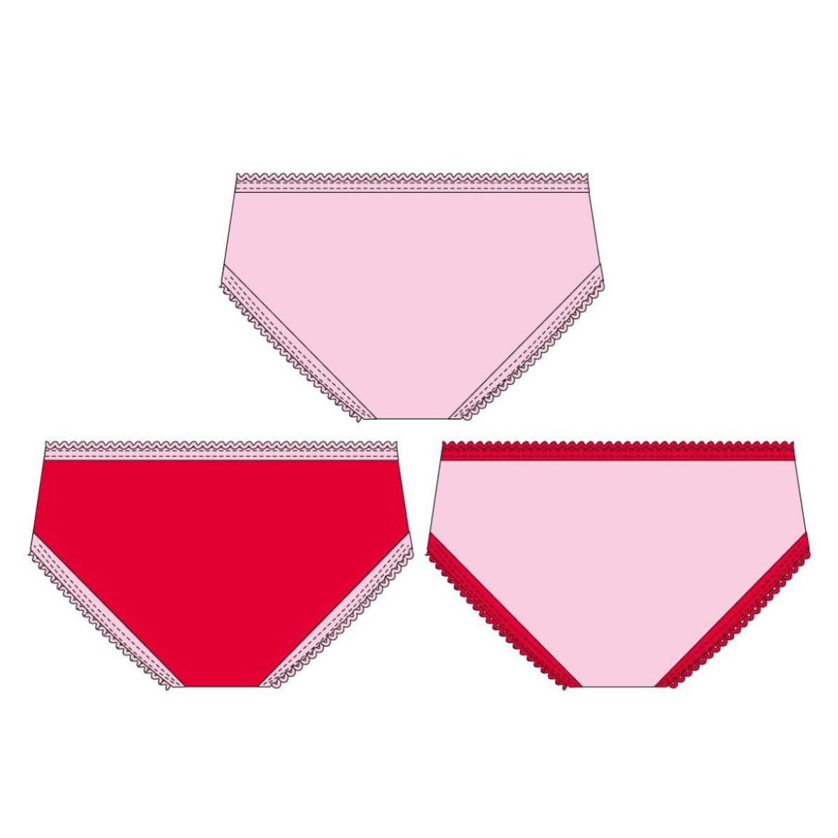 Hello Kitty Baumwolle Unterwäsche Kinder Mädchen – Set mit 3 Slips