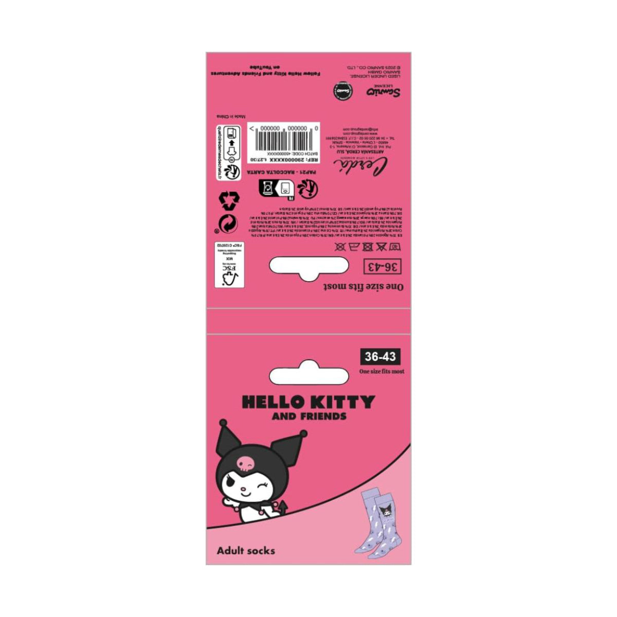 Hello Kitty Kuromi Erwachsene Socken Lifestyle Design Größe 36-43
