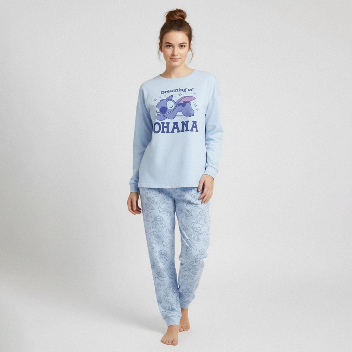 Disney Lilo & Stitch Long Pyjama für Erwachsene bequemer Schlafanzug