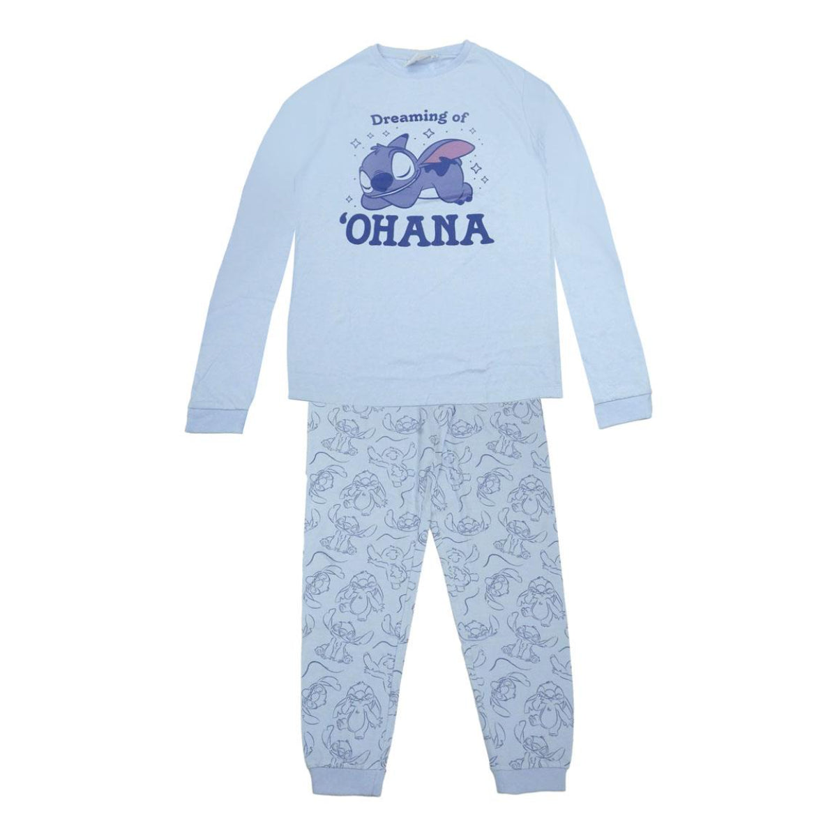 Disney Lilo & Stitch Long Pyjama für Erwachsene bequemer Schlafanzug
