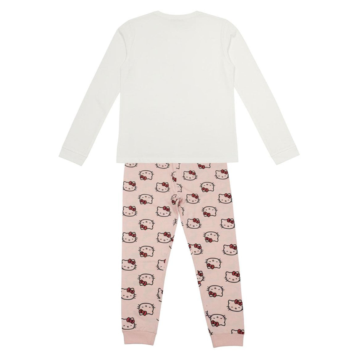 Hello Kitty Damen Pyjama lang Zweiteiler Baumwollmix Single Jersey Schlafanzug