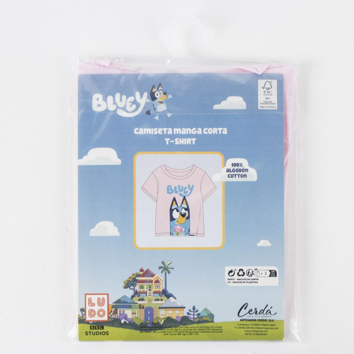 Bluey Kinder Shirt Baumwolle Kurzarm Oberteil Alltag Schule