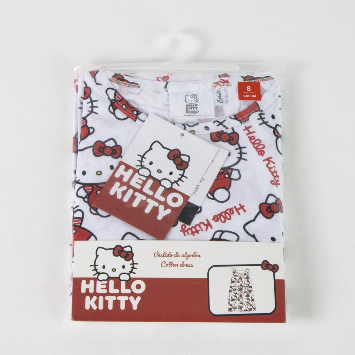 Hello Kitty Kinder Kleid Sommerkleid Freizeit Baumwolle Single Jersey