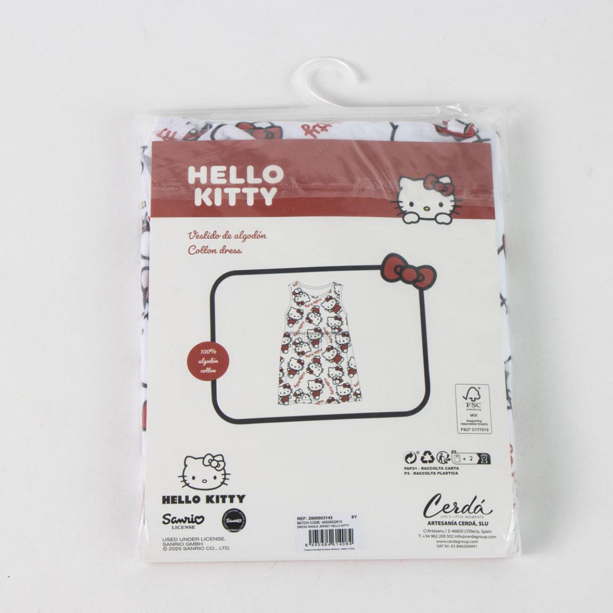 Hello Kitty Kinder Kleid Sommerkleid Freizeit Baumwolle Single Jersey