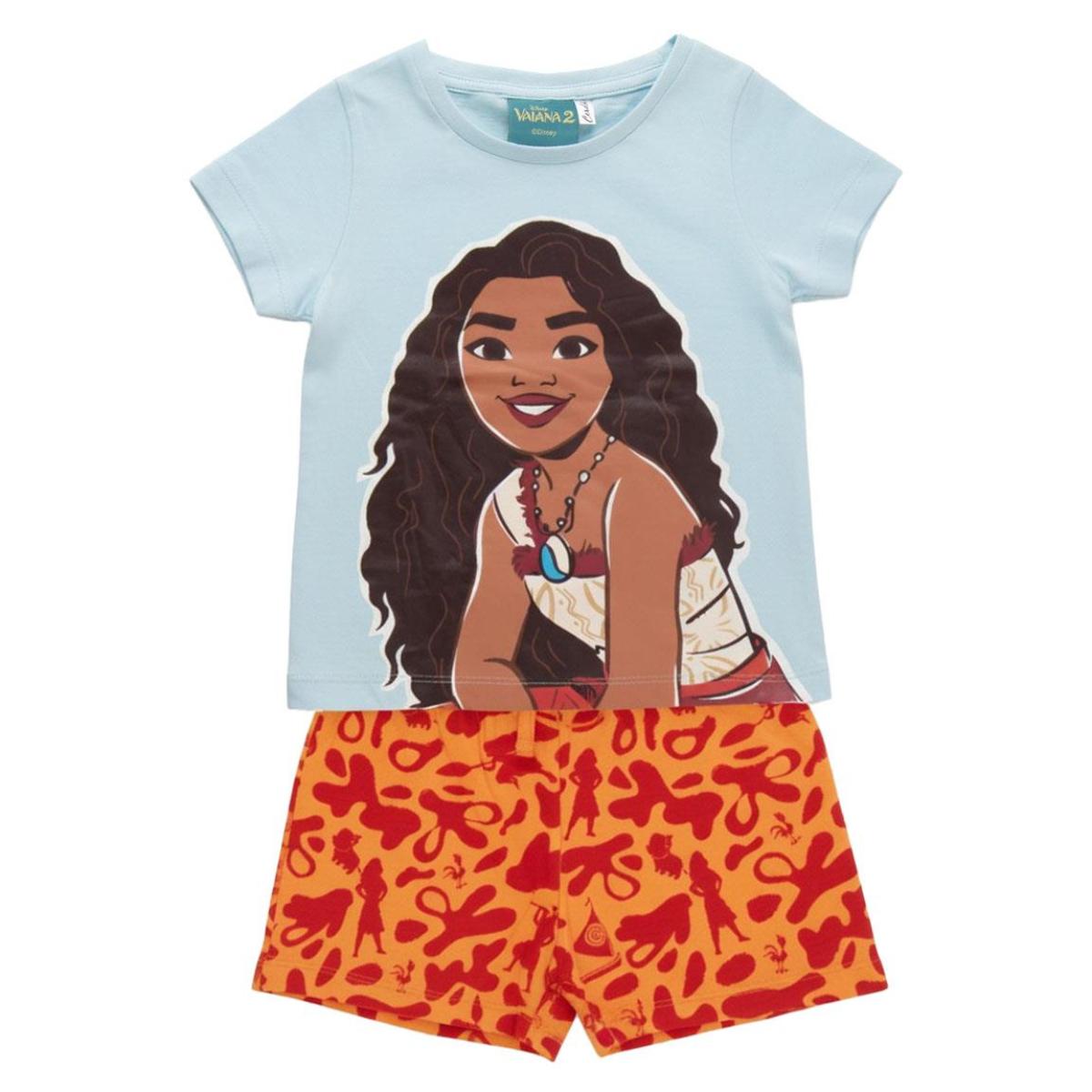 Disney Moana Kinder Pyjama kurz Zweiteiler Shirt Shorts Nachtwäsche Sommer Baumwolle