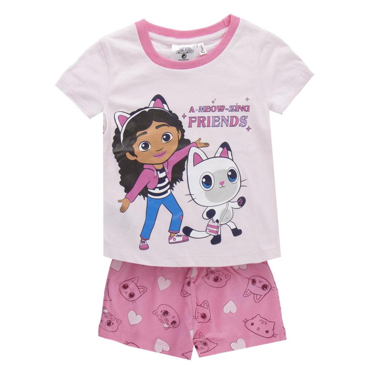 Gabby´s Dollhouse Baumwolle Kinder Schlafanzug kurz Pyjama Set Sommer