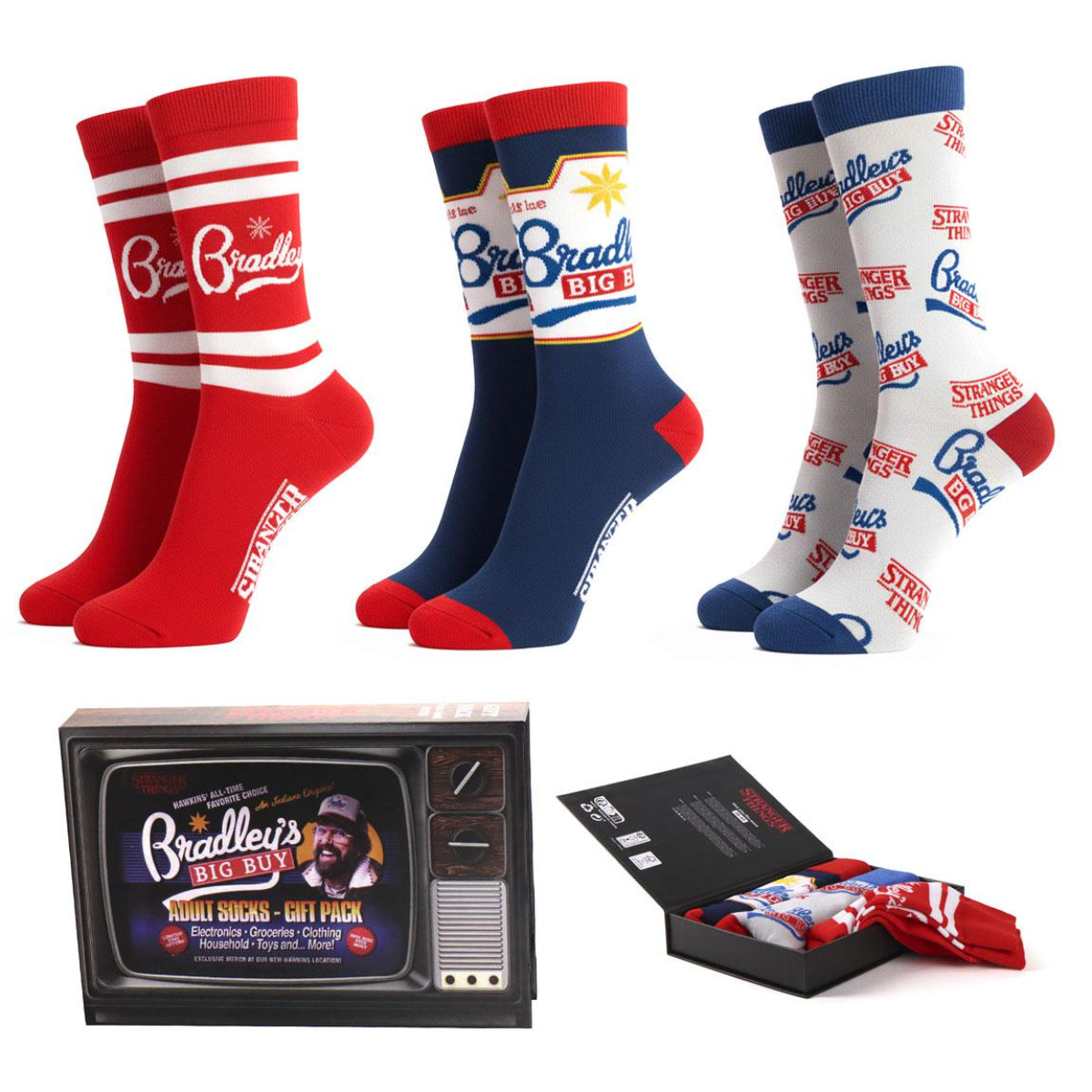 Stranger Things Socken Dreierpack Unisex Baumwolle 38–45
