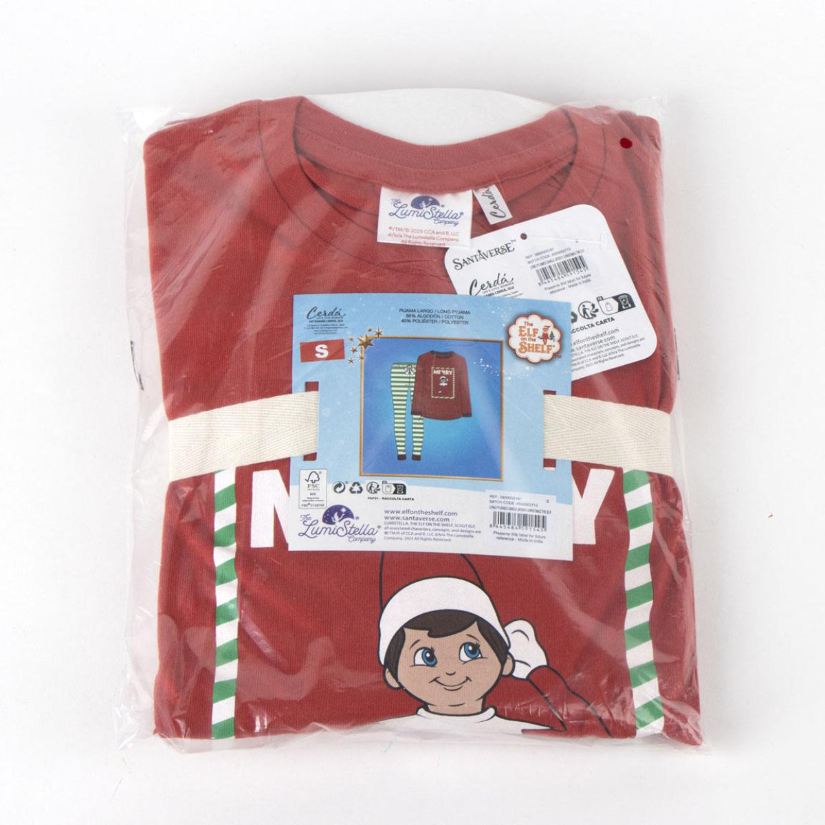 The Elf Erwachsene Pyjama Weihnachten Baumwollmix Zweiteiler Lang
