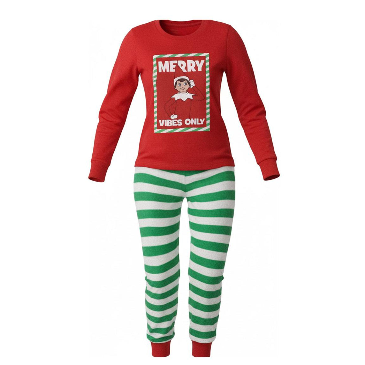 The Elf Erwachsene Pyjama Weihnachten Baumwollmix Zweiteiler Lang
