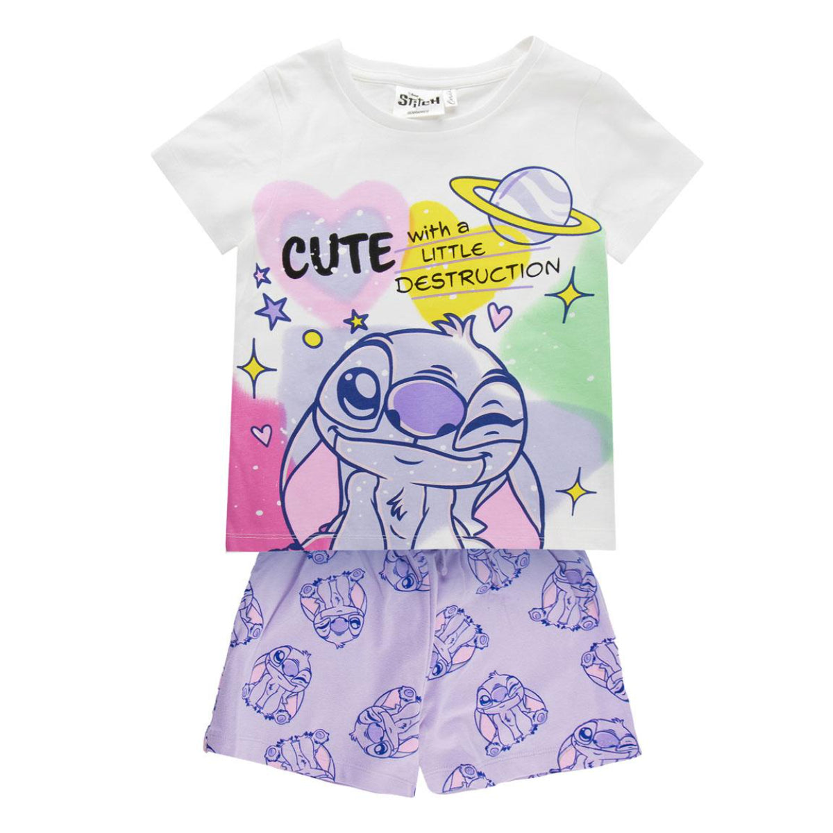 Disney Stitch Kinder Nachtwäsche Kurzarm Pyjama Sommer Schlafset Baumwolle