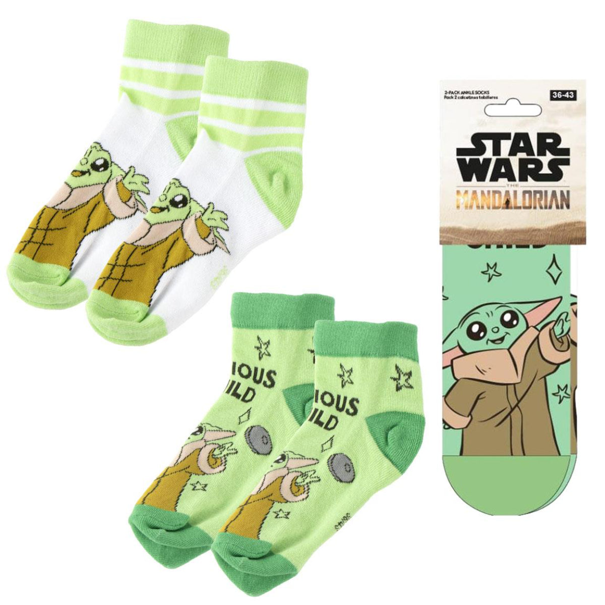 Star Wars The Mandalorian 2'er Pack Sneakersocken Pack 38 bis 45 Onesize