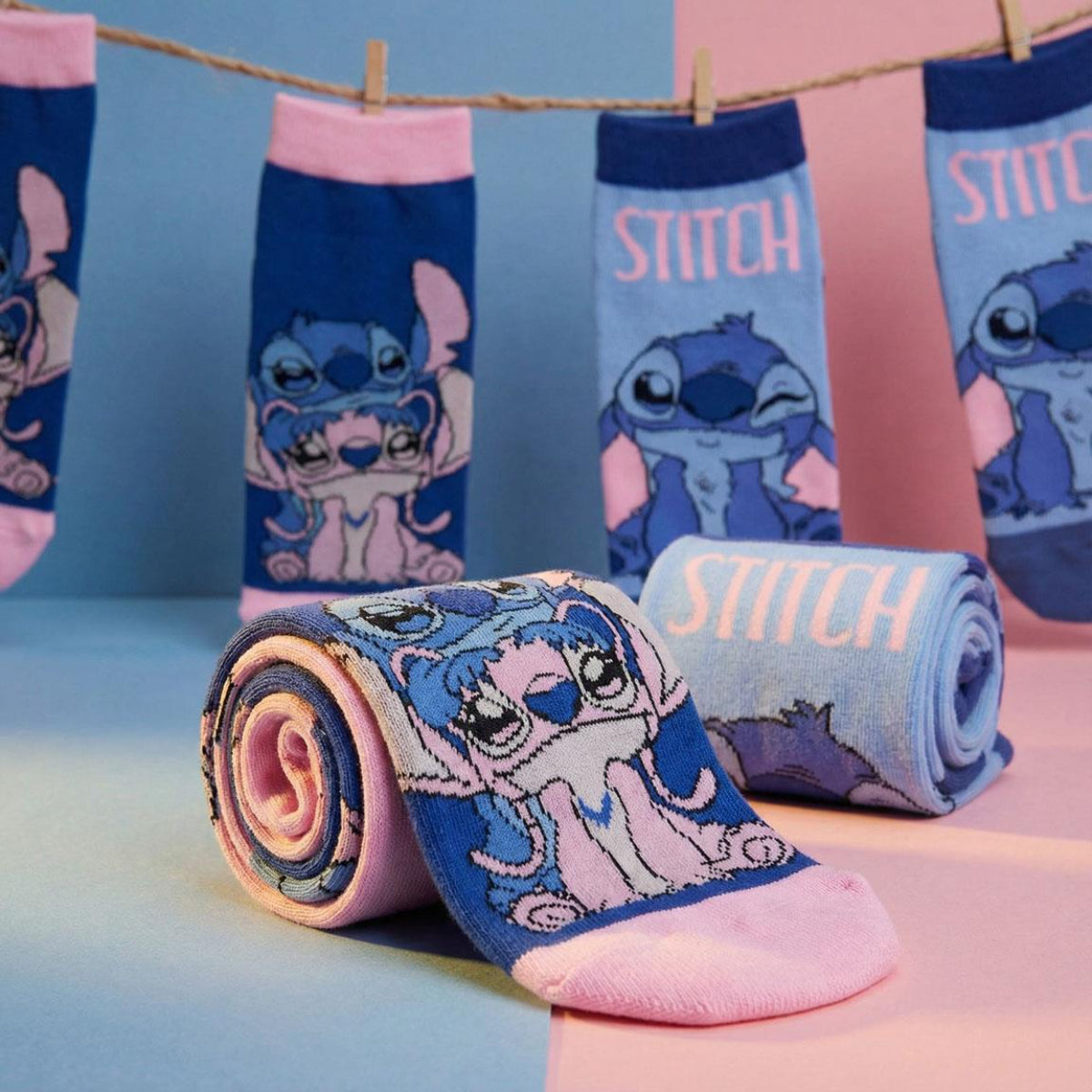 Disney Lilo und Stitch Unisex Kurzsocken Set 36 bis 43 (Onesize)