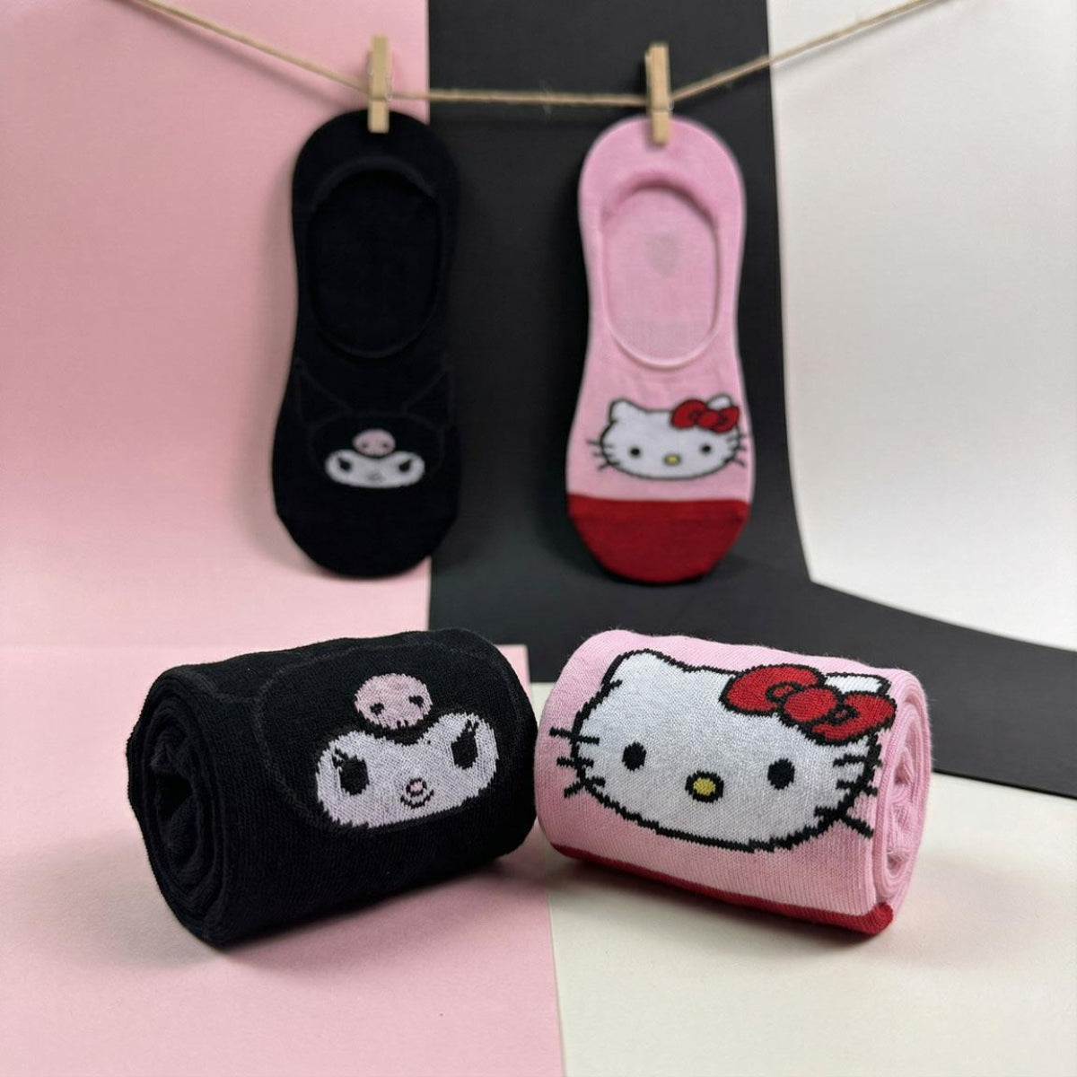 Hello Kitty 2'er Sneakersocken Pinkies Pack 36 bis 43 (Onesize)