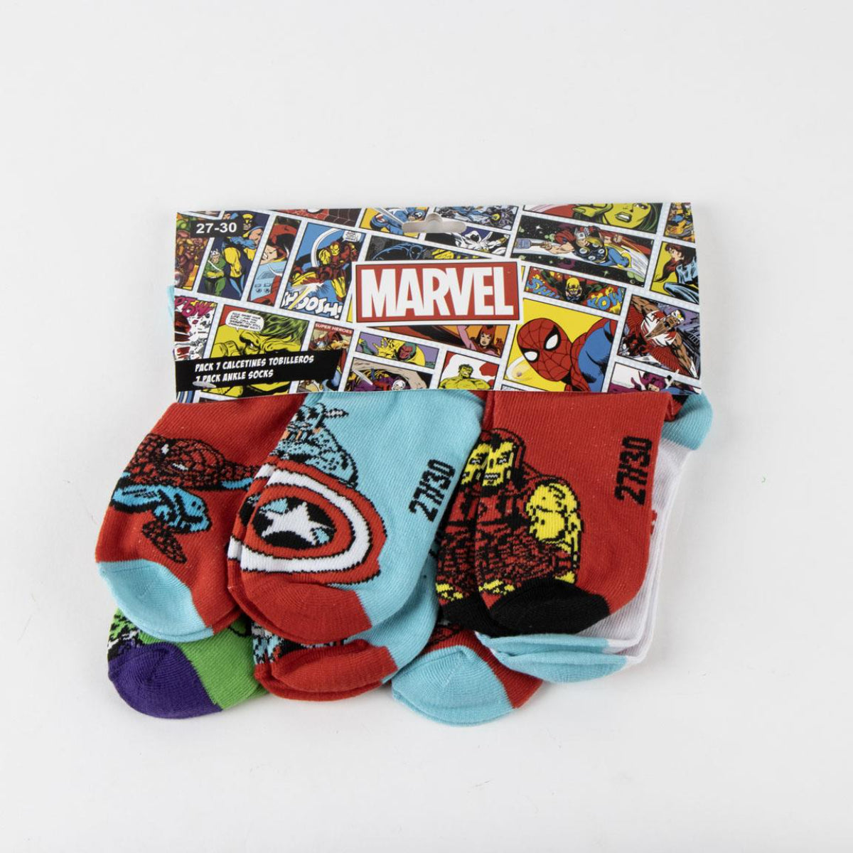 Marvel Kinder Sneakersocken 7er Set Polyester Onesize