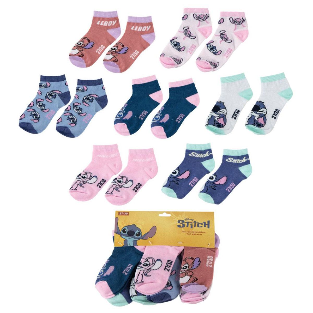 Disney Lilo und Stitch Kinder Kurzsocken Sockenpack Sneaker Socken Set für Kinder