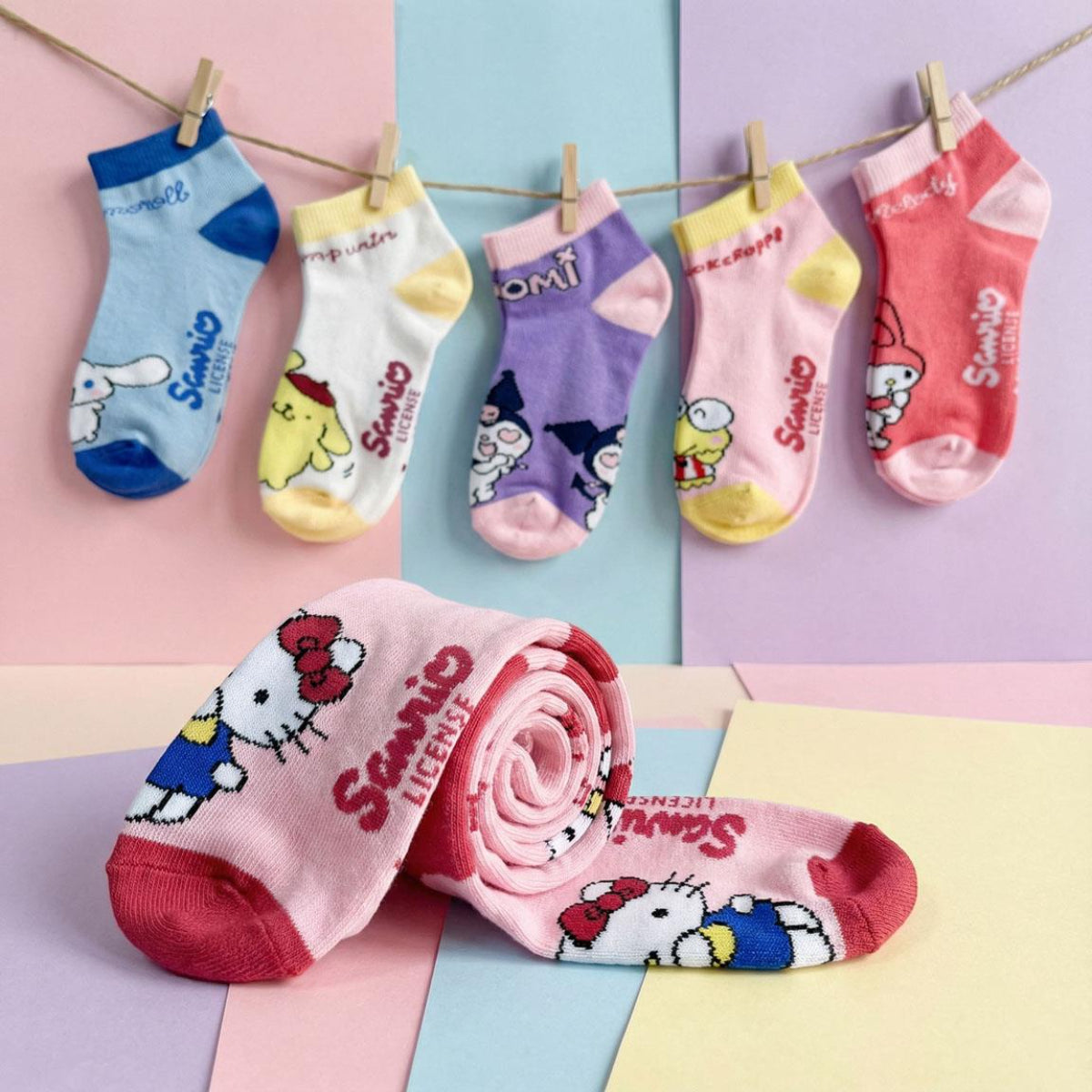 Hello Kitty Kinder 7'er Sneakersocken Mehrpack