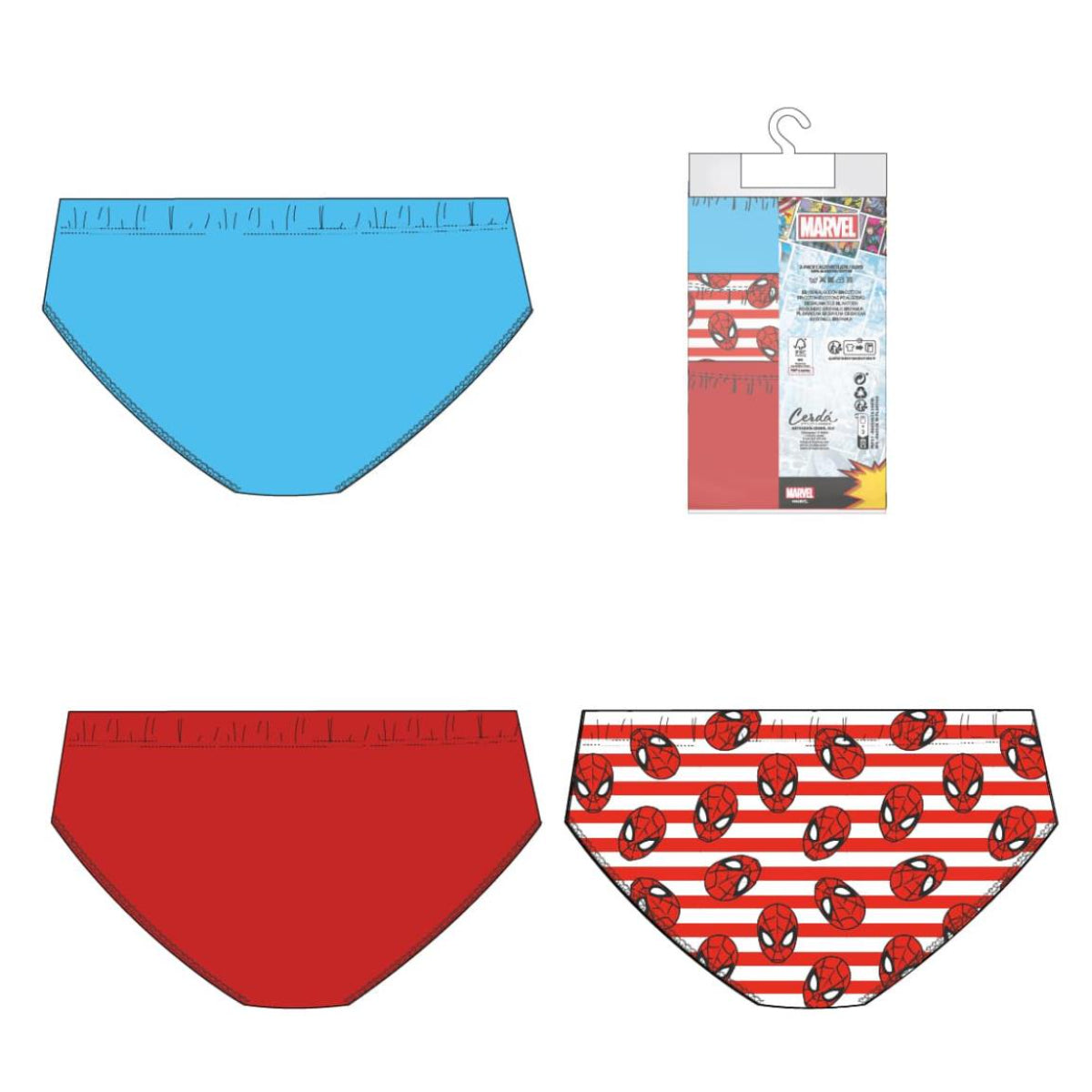 Marvel Jungen Unterhose 3 Stück Wäsche Set Single Jersey 100% Baumwolle