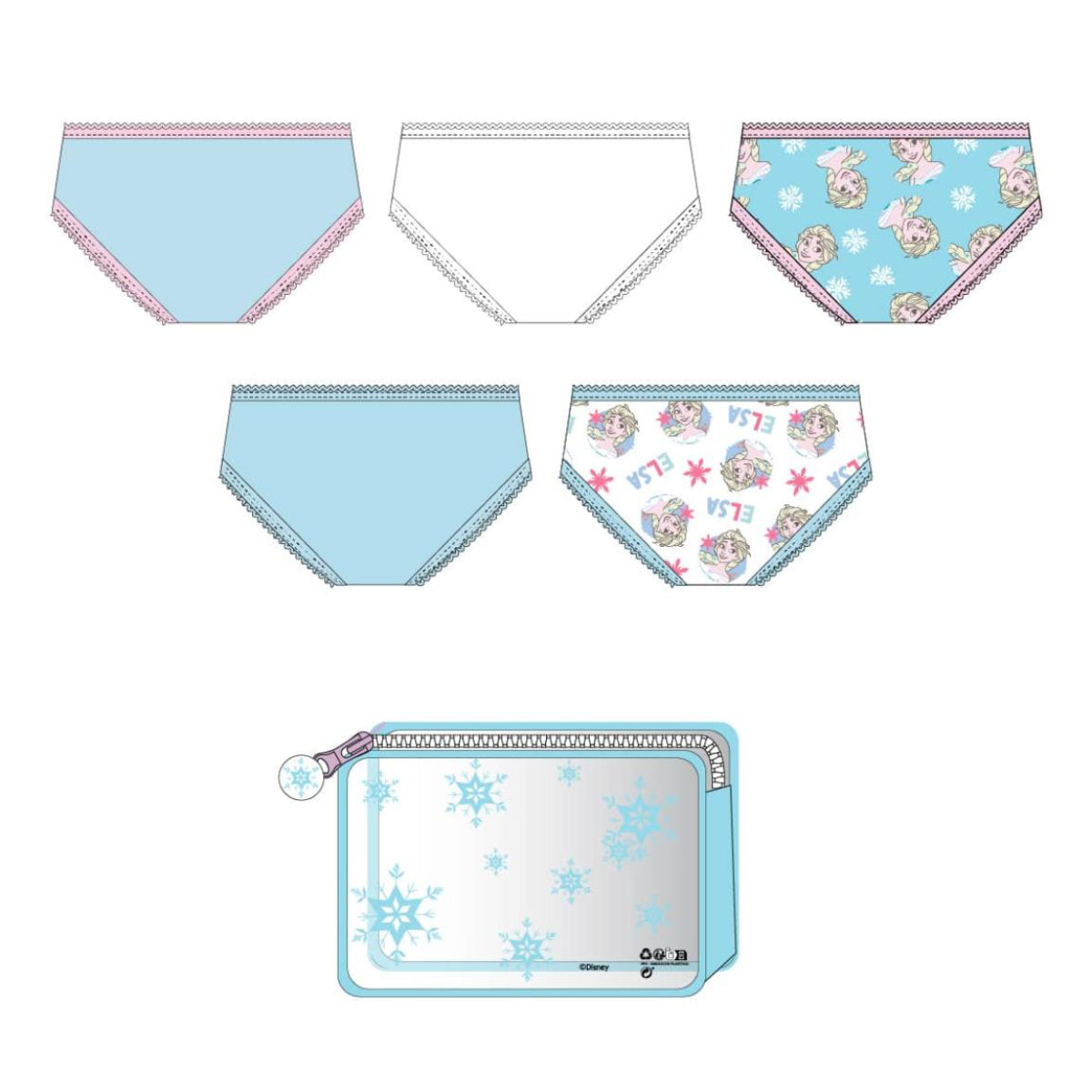 Disney Frozen Kinder 5'Er Unterwäsche Set Mädchen 100% Baumwolle