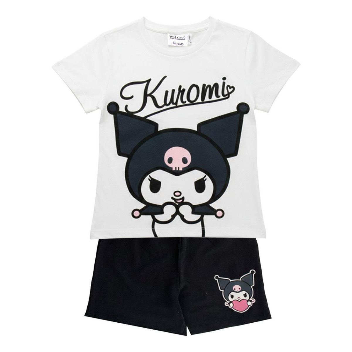 Hello Kitty Kuromi Kinder Bekleidungsset Baumwolle 2 Teilig Sport Freizeit