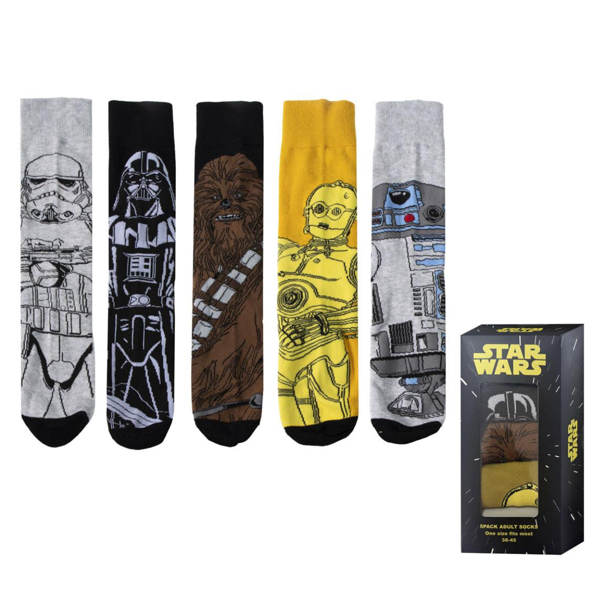 Star Wars Erwachsene Socken 5er Pack Lifestyle Design Größe 38-45