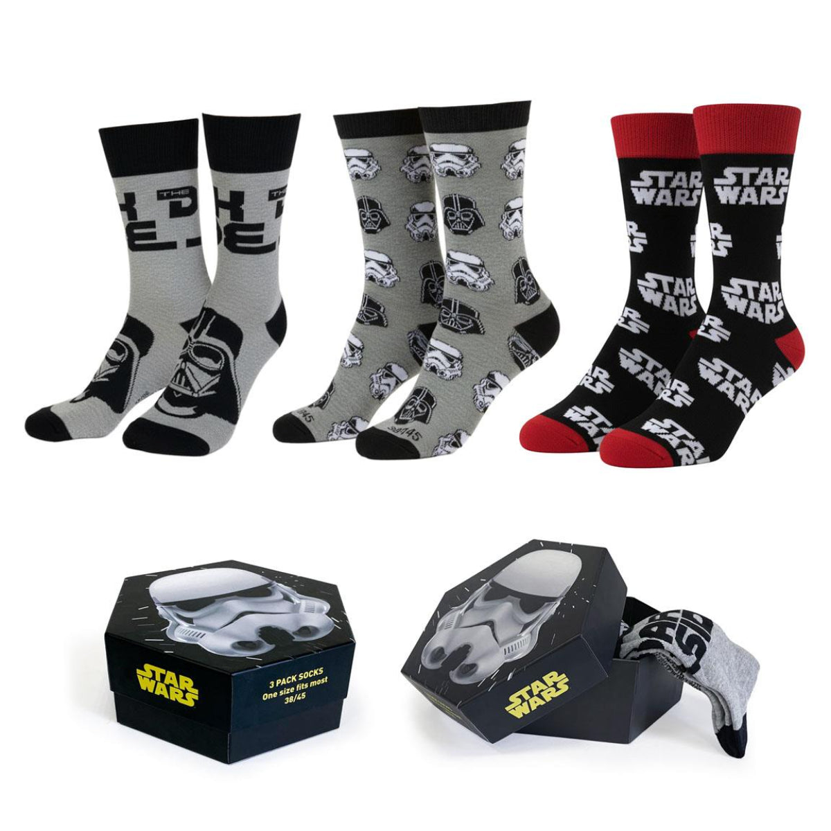 Star Wars Erwachsene Socken 3er Pack Lifestyle Design Größe 38-45