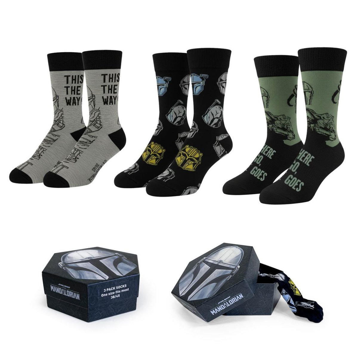 Star Wars Mandalorian Erwachsene Socken 3er Pack Lifestyle Design Größe 38-45