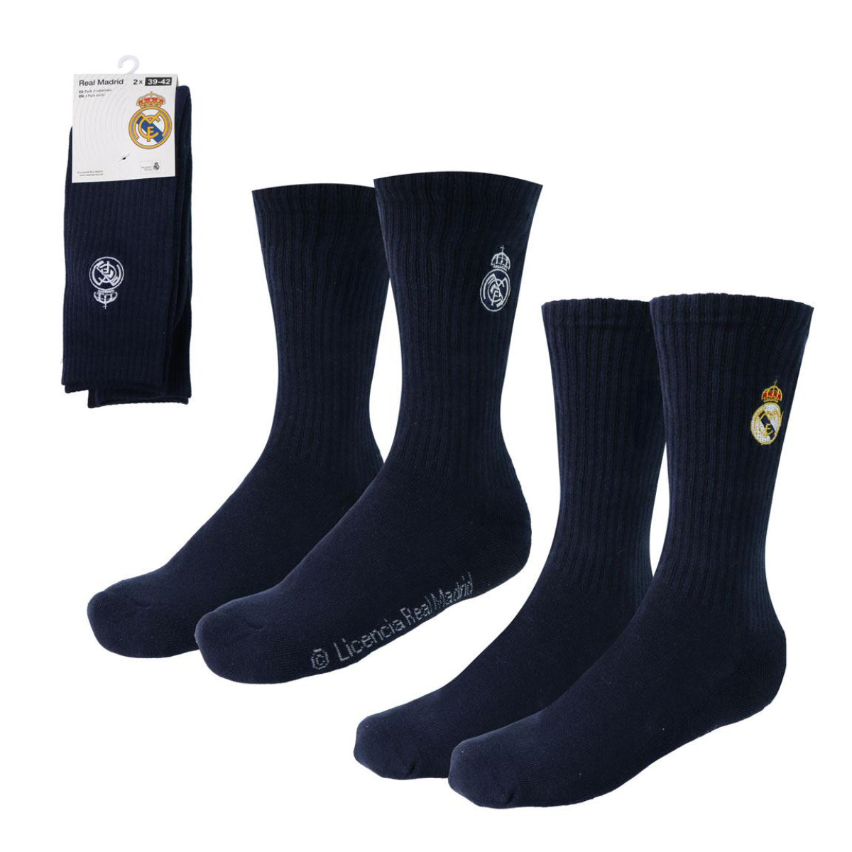 Real Madrid Socken 2er Pack Herren Baumwollsocken Freizeitsocken Alltag