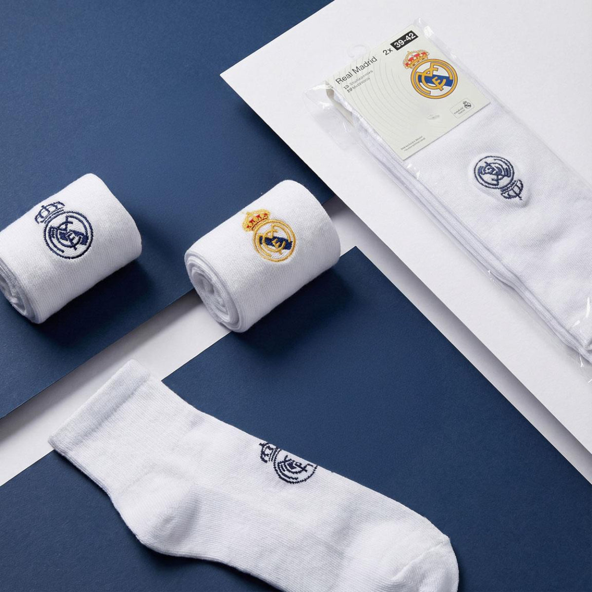 Real Madrid Socken 2er Pack Herren Baumwollsocken Freizeitsocken Alltag