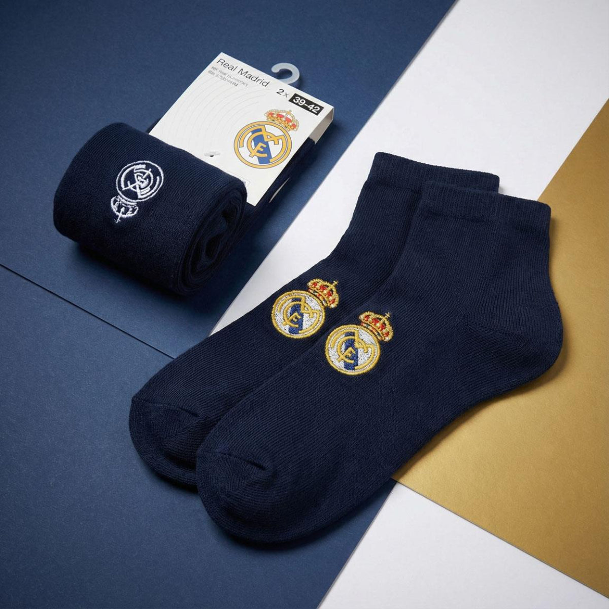 Real Madrid Socken 2er Pack Herren Baumwollsocken Freizeitsocken Alltag