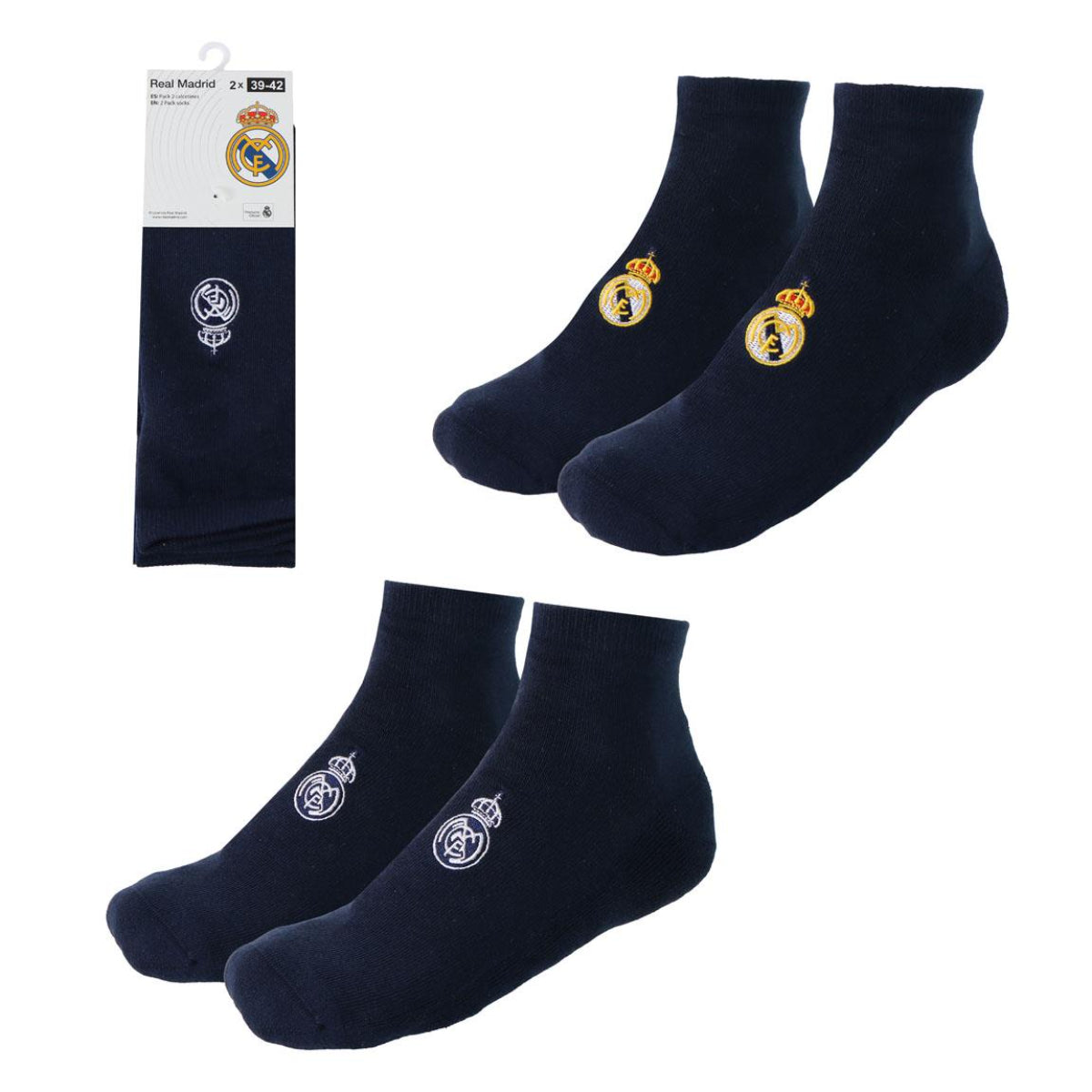 Real Madrid Socken 2er Pack Herren Baumwollsocken Freizeitsocken Alltag