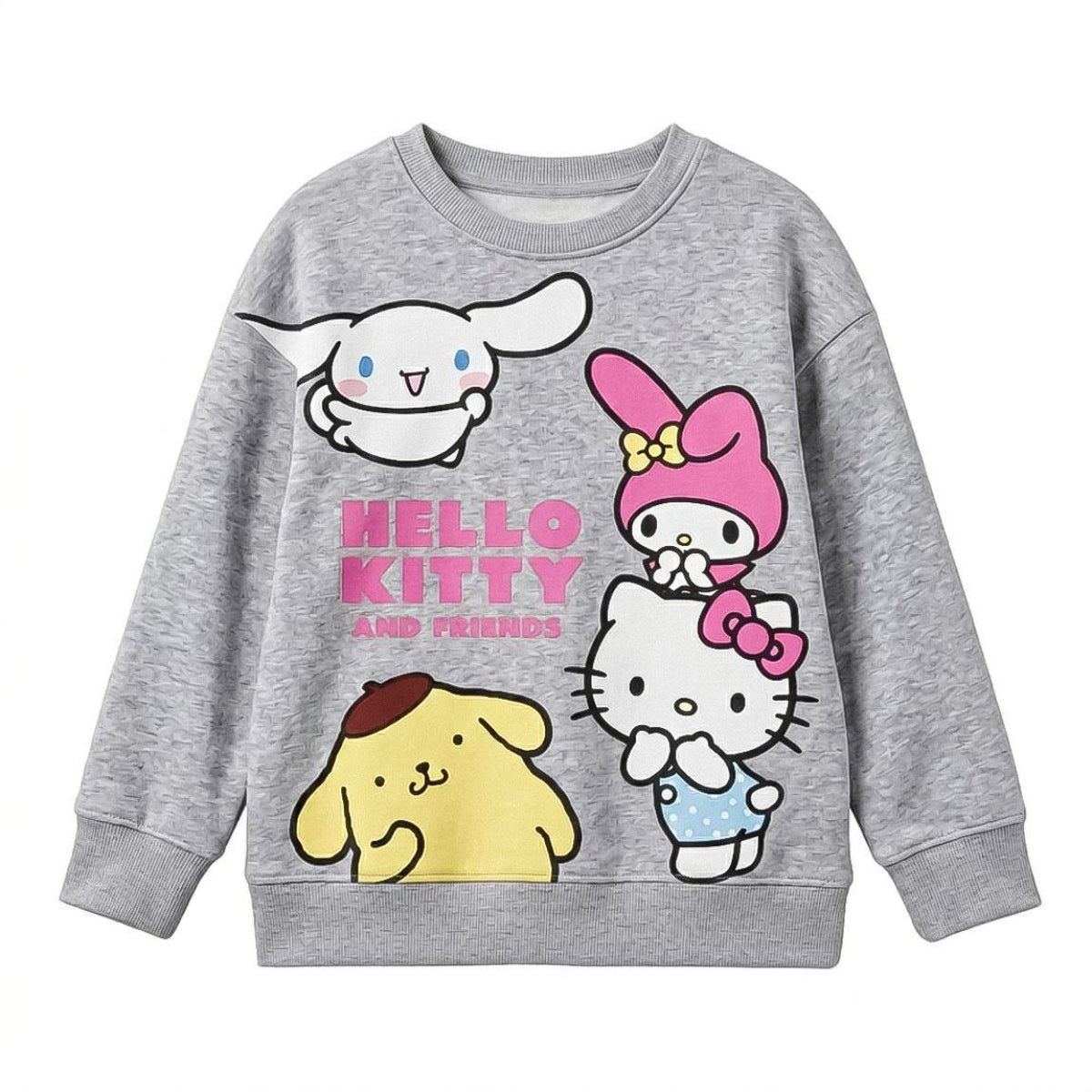 Sanrio Hello Kitty Kinder Sweatshirt French Terry für Mädchen Alltag und Freizeit