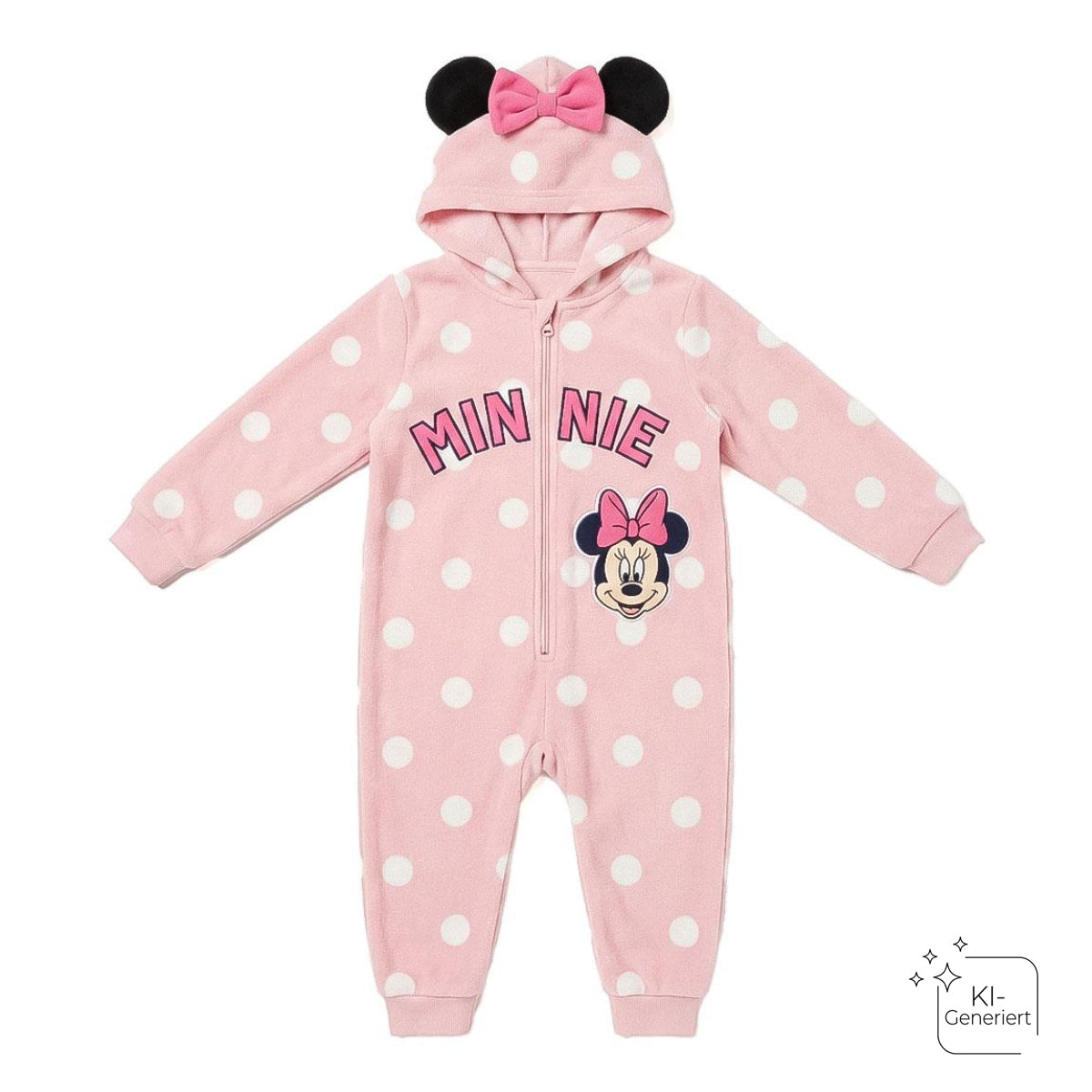 Disney Minnie Einteiliger Pyjama Kinder mit Applikationen für Nacht Zuhause und Freizeit