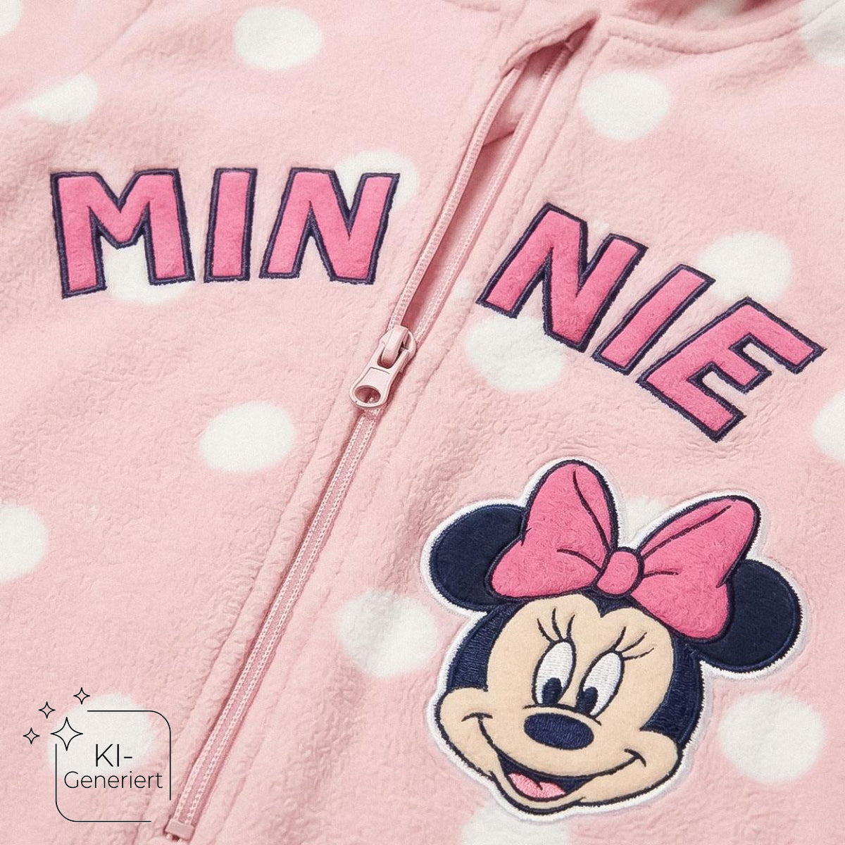Disney Minnie Einteiliger Pyjama Kinder mit Applikationen für Nacht Zuhause und Freizeit
