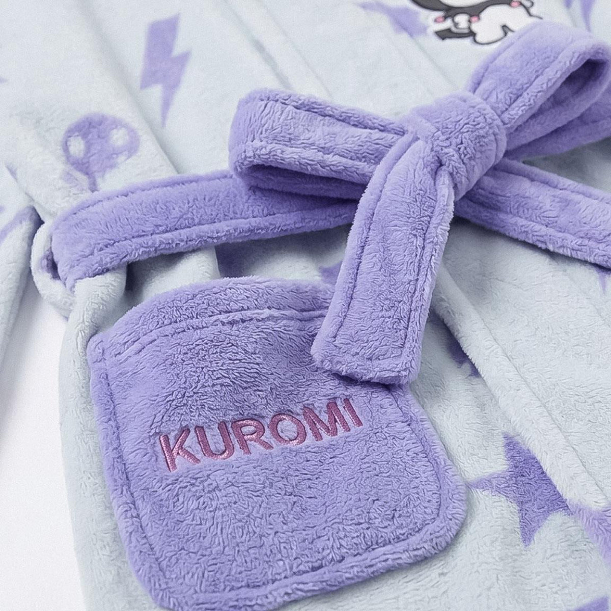 Sanrio Hello Kitty Kuromi Kinder Bademantel mit Applikationen für Zuhause Badezimmer