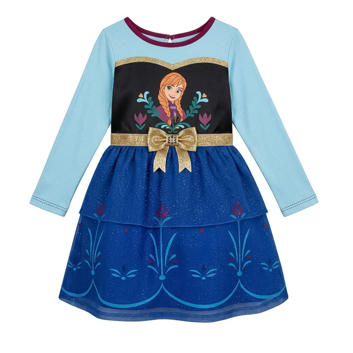 Disney Frozen Mädchen Kleid Single Jersey leicht für Alltag Freizeit und Urlaub