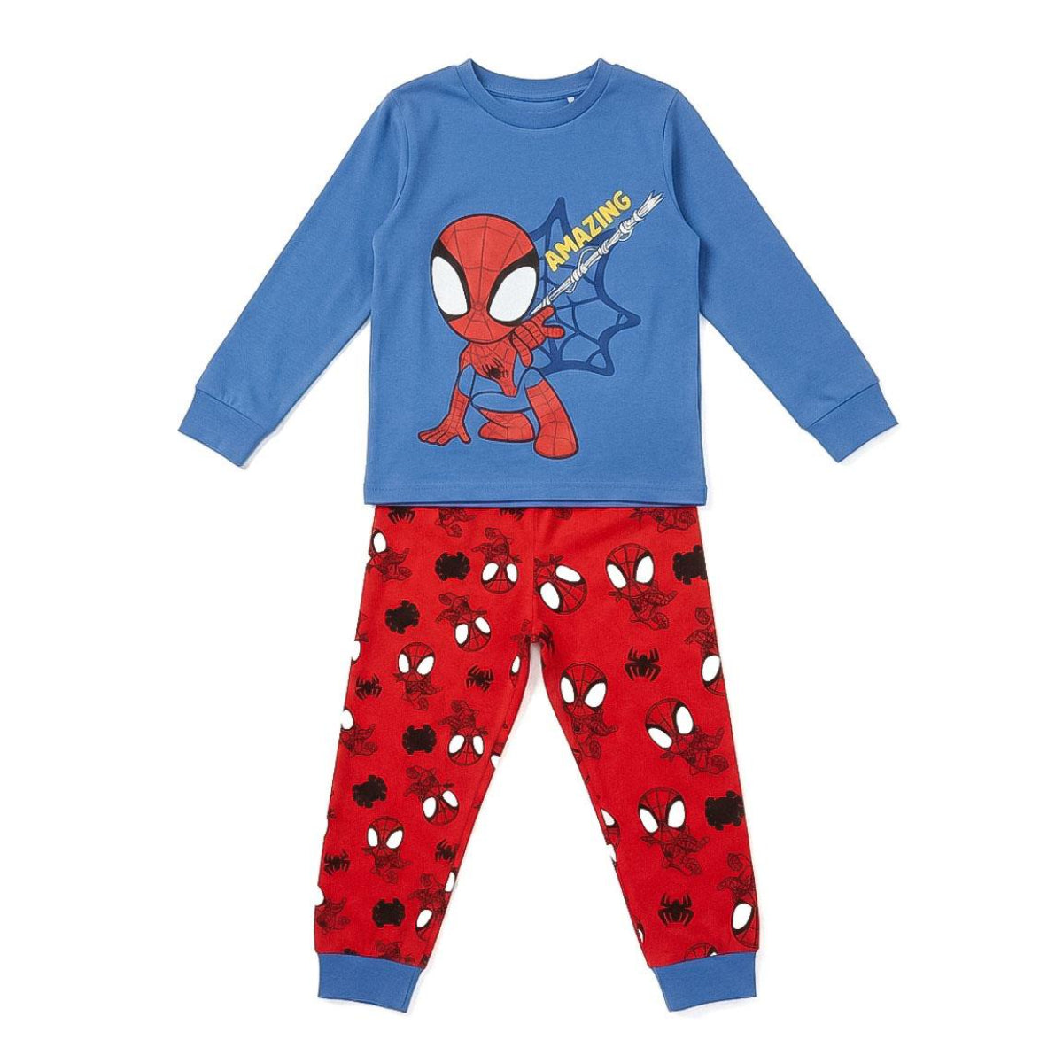 Marvel Spidey Schlafanzug Kinder lang für Nacht Freizeit und Zuhause