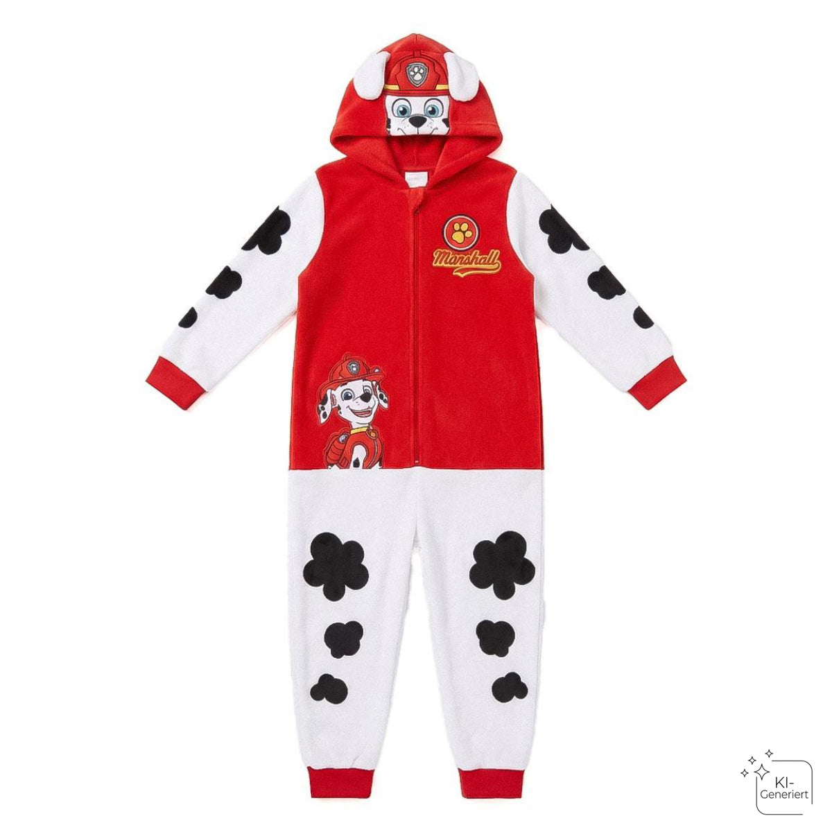 Paw Patrol Kinder Pyjama Einteiler mit Zip und Applikationen für Nacht Zuhause und Freizeit