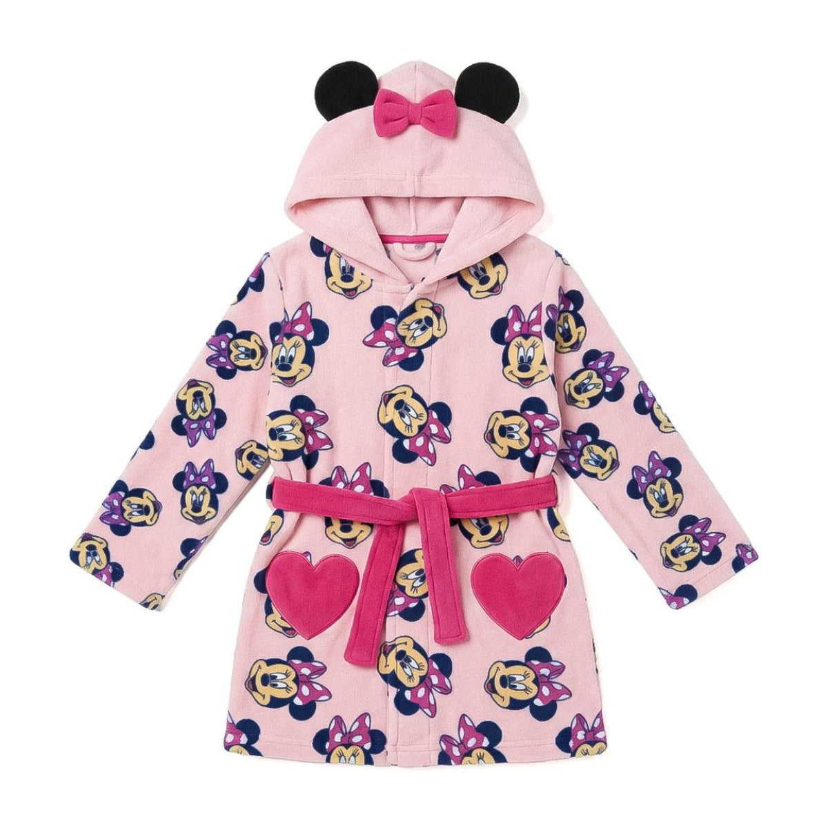 Disney Minnie Kinder Bademantel mit Applikationen für Zuhause Badezimmer gemütliche Stunden