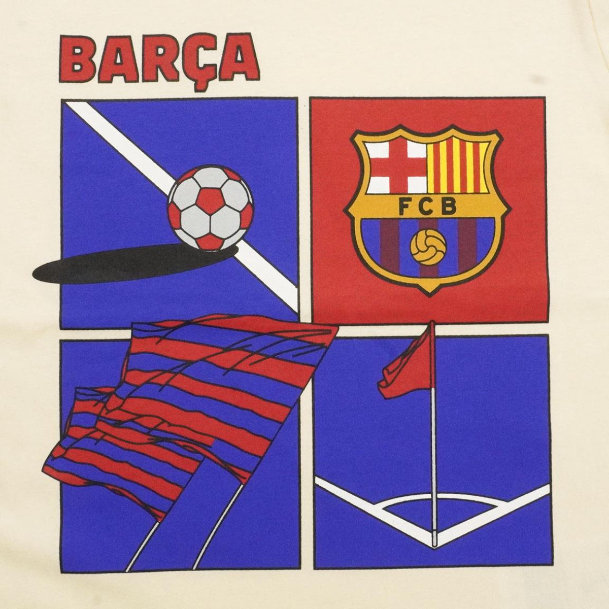 FC Barcelona Kinder Nachtwäsche Kurzarm Pyjama Sommer Schlafset Baumwolle