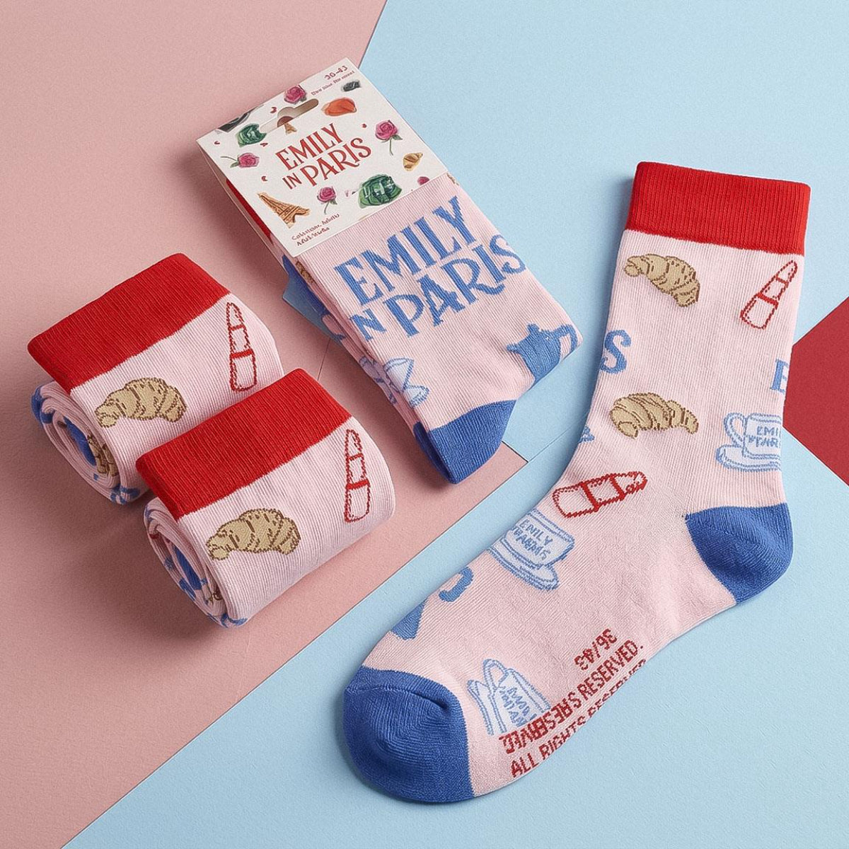 Emily in Paris Socken für Erwachsene Größe 36–43 für Alltag Freizeit und Reisen