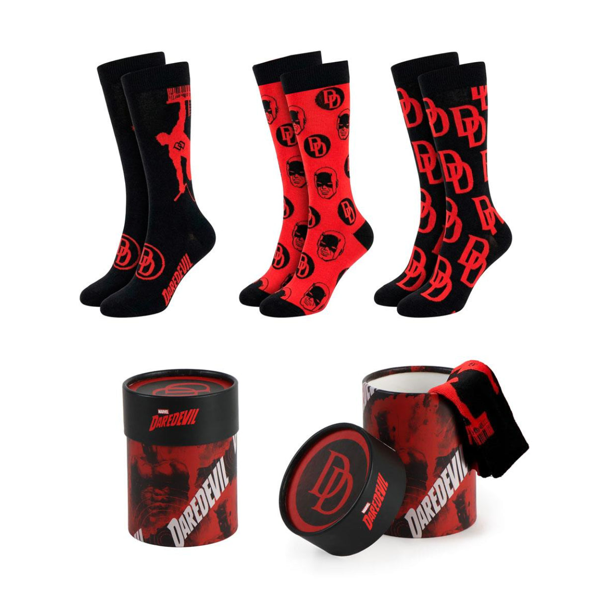Marvel Daredevil Strümpfe 3er Set für Freizeit Zuhause und unterwegs