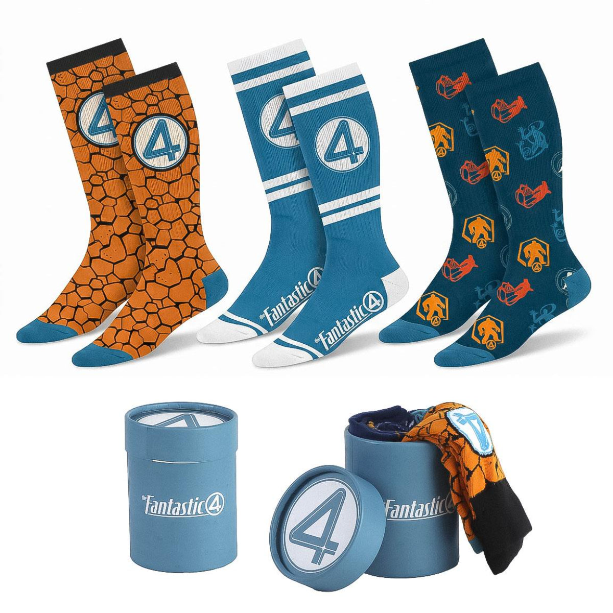 Fantastic Four Socken 3er Pack für Erwachsene Größe 38–45 für Alltag und Freizeit